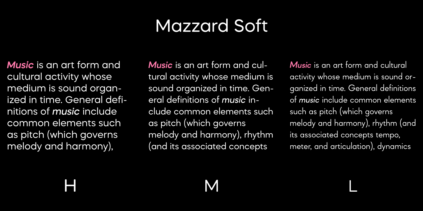 Mazzard Soft  Light Font preview
