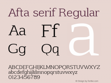 Afta Serif Regular Font preview