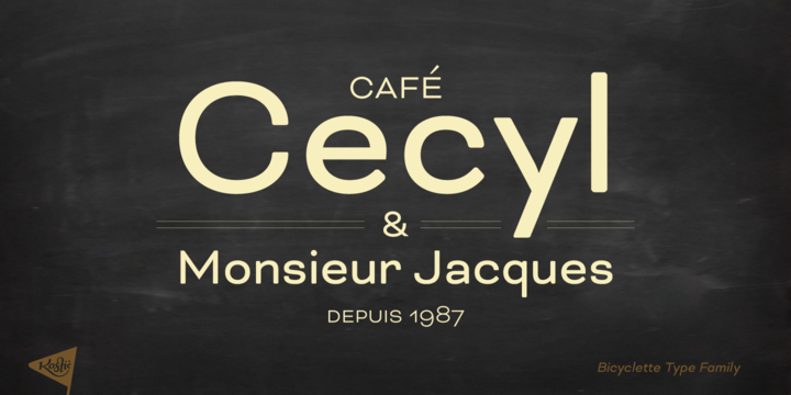 Bicyclette Regular Font preview