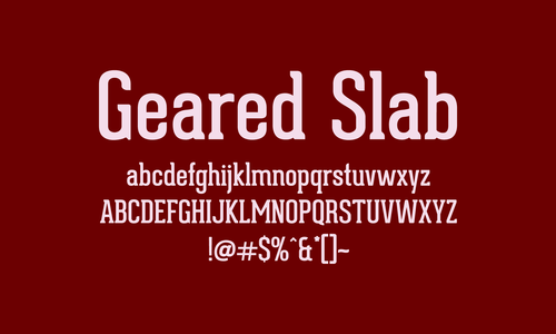 Geared Slab Extra bold Font preview