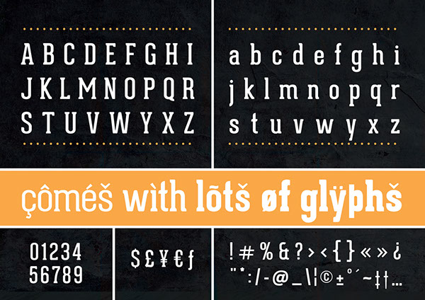 Geared Slab Extra bold Font preview