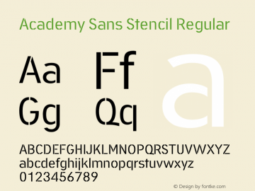 Academy Sans Stencil Font preview