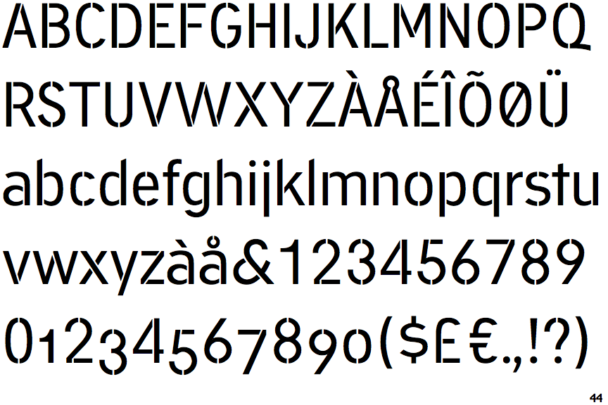 Academy Sans Stencil Regular Font preview