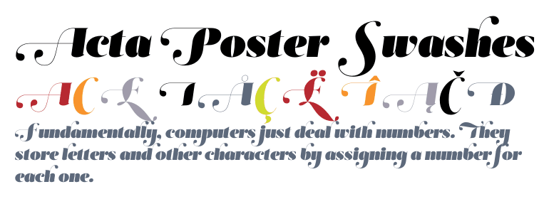 Acta Poster Swashes Font preview