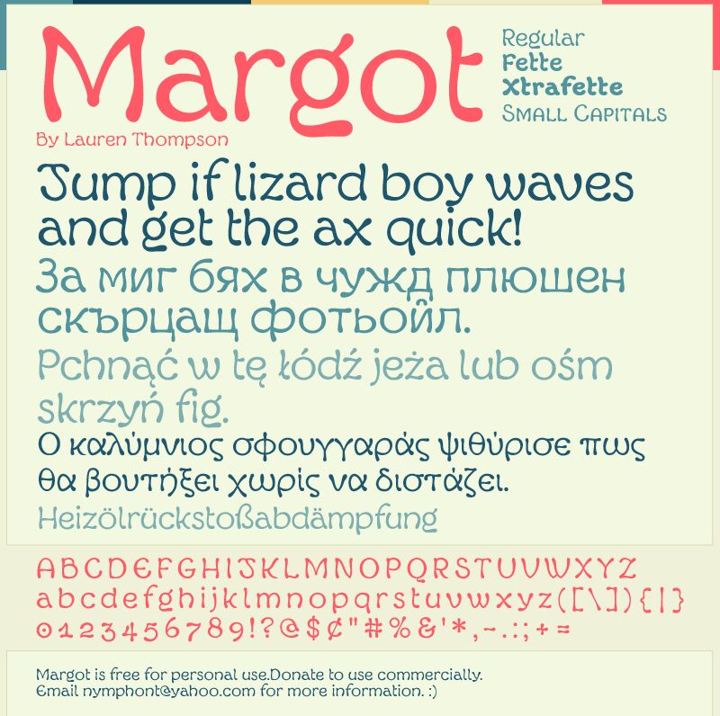 Margot Regular Font preview