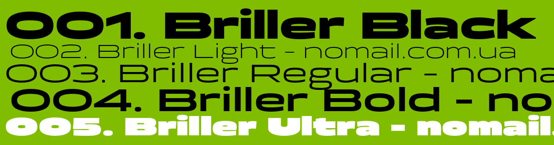 Briller Ultra Font preview