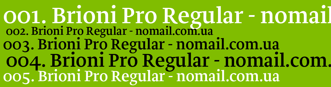 Brioni Pro Regular Font preview