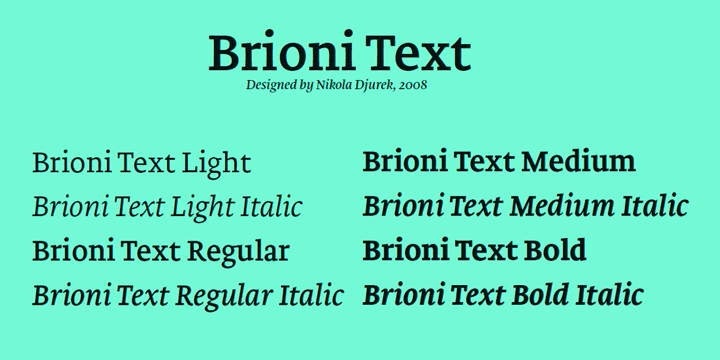Brioni Text Font preview