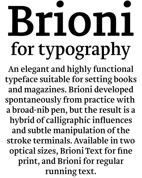 Brioni Text Italic Font preview