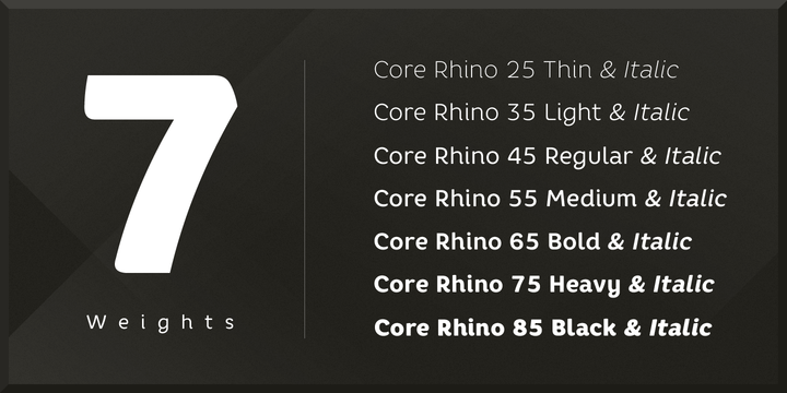 Core Rhino 85 Black Italic Font preview