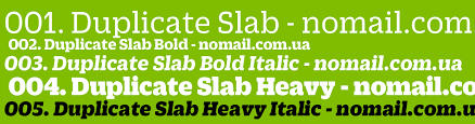 Duplicate Slab Regular Font preview