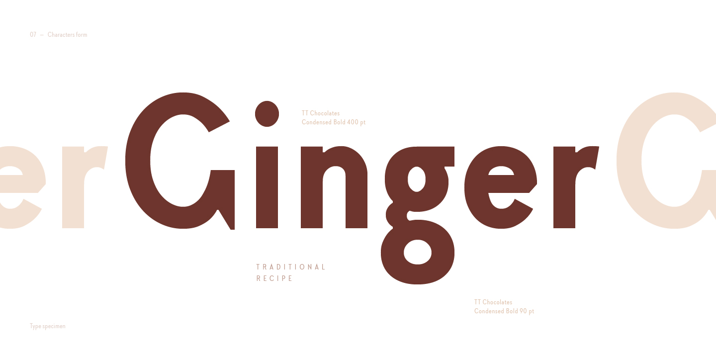 TT Chocolates Condensed Light Font preview