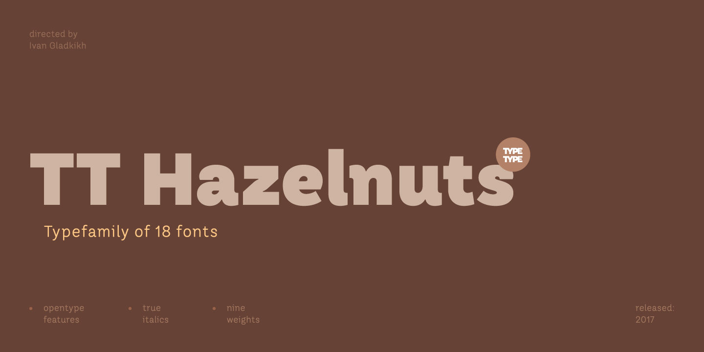 TT Hazelnuts Black Italic Font preview