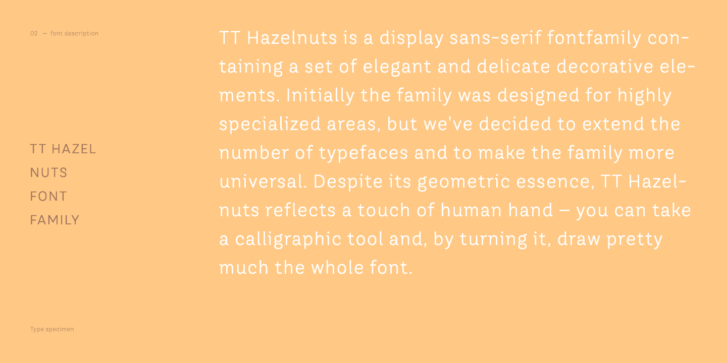 TT Hazelnuts Extra Light Font preview