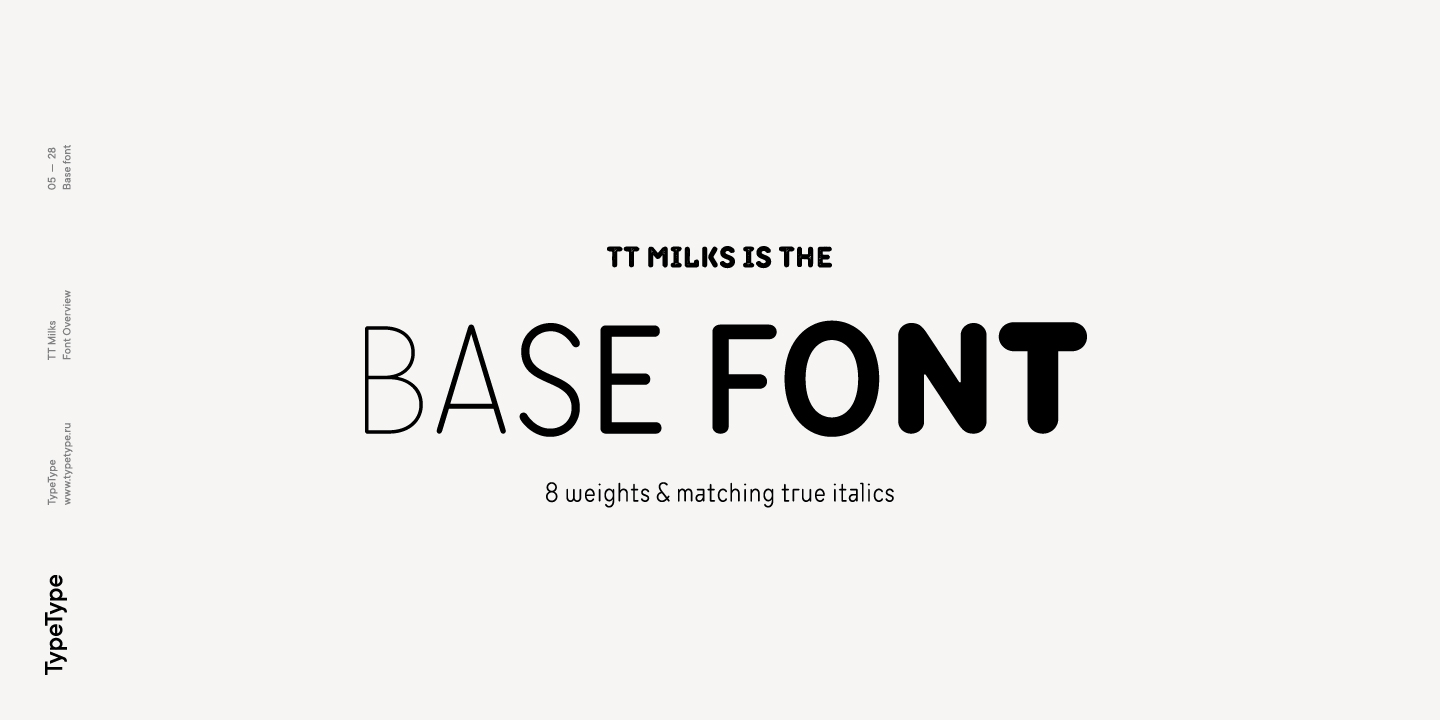TT Milks Three Font preview