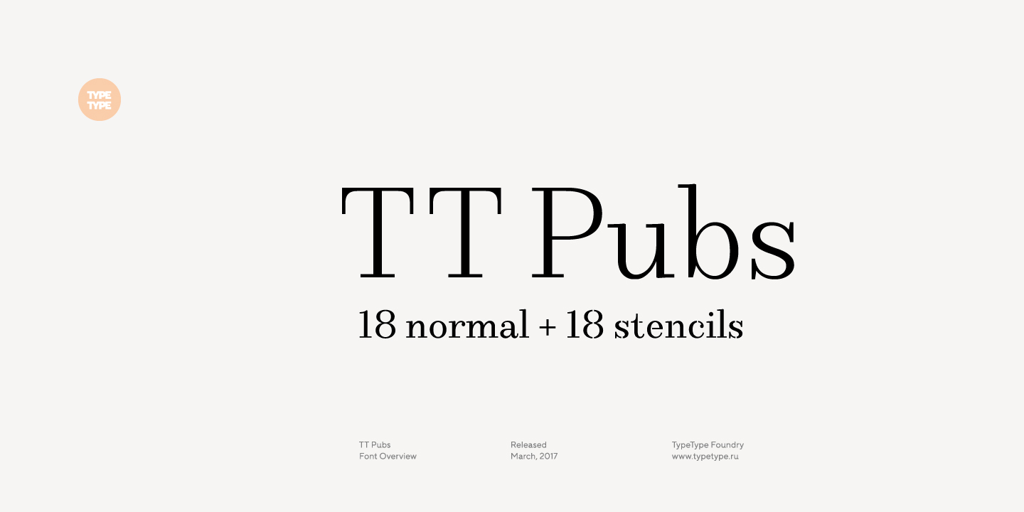 TT Pubs Medium Font preview