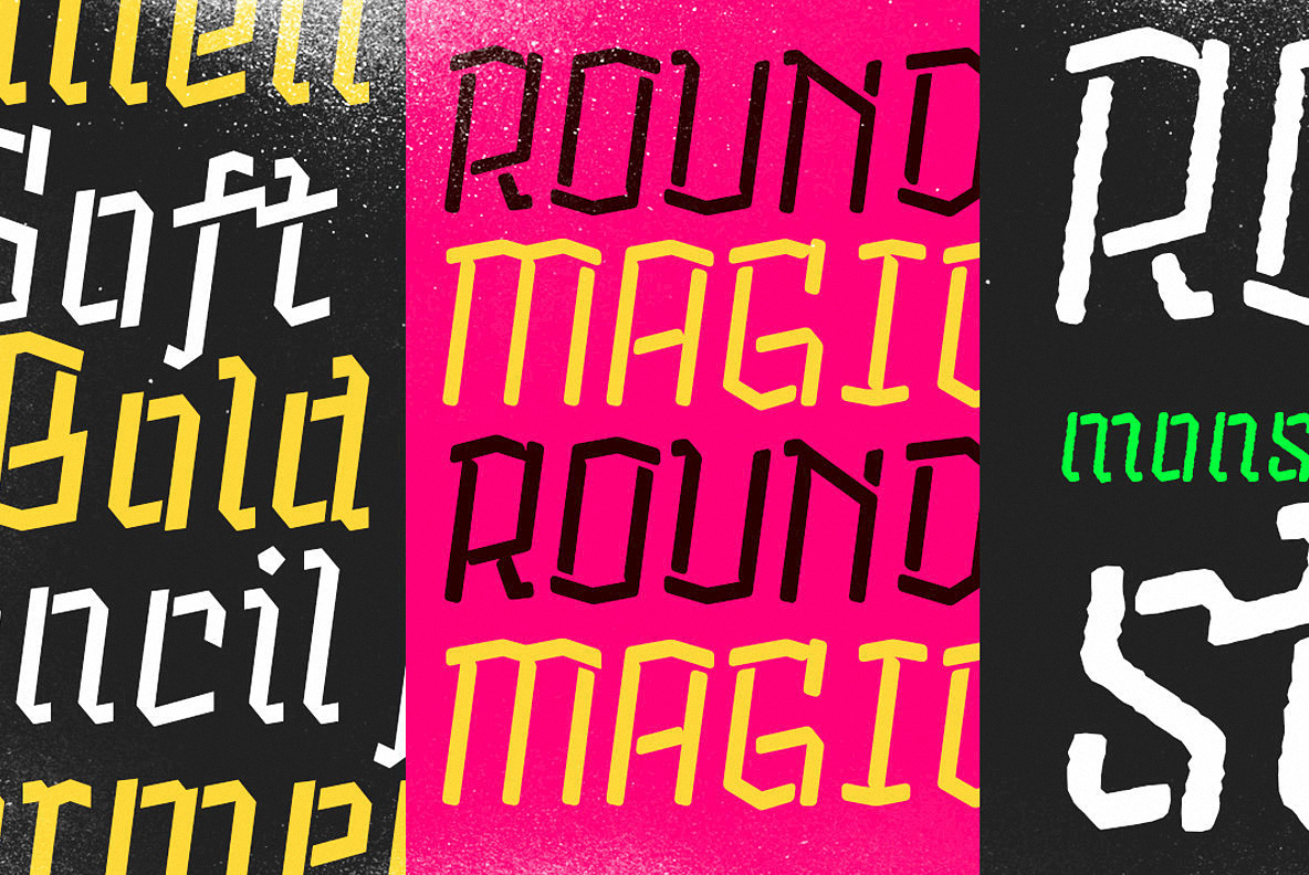 Alquitran Stencil Bold Rounded Font preview