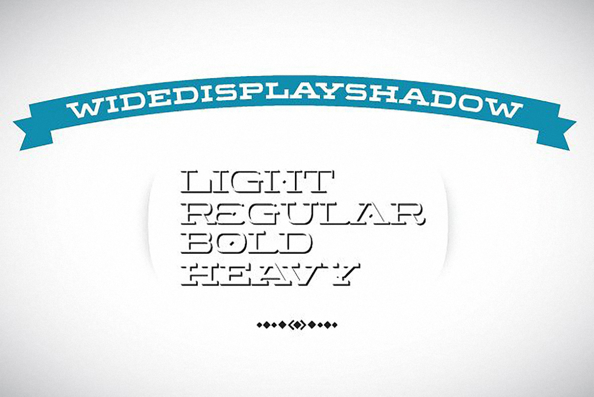 Wide Display Light Shadow Font preview