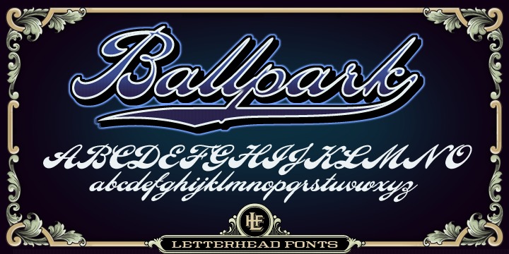 LHF Ballpark Swashes Font preview