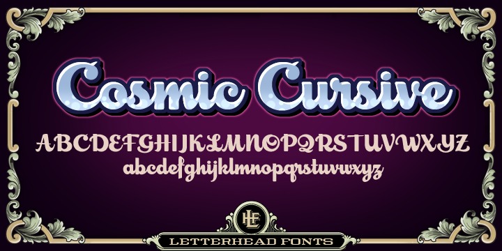 LHF Cosmic Cursive Font preview