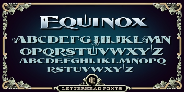 LHF Equinox Font preview