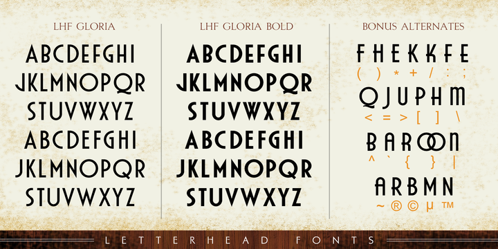 LHF Gloria Regular Font preview