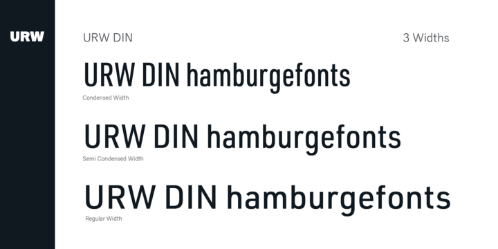 URW DIN Condensed Light Font preview
