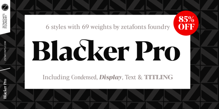 Blacker Pro Text Condensed Light Italic Font preview