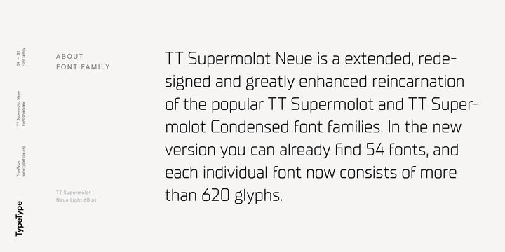 TT Supermolot Neue Medium Font preview
