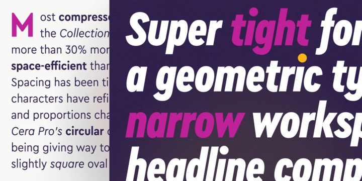 Cera Compact Pro Thin Italic Font preview