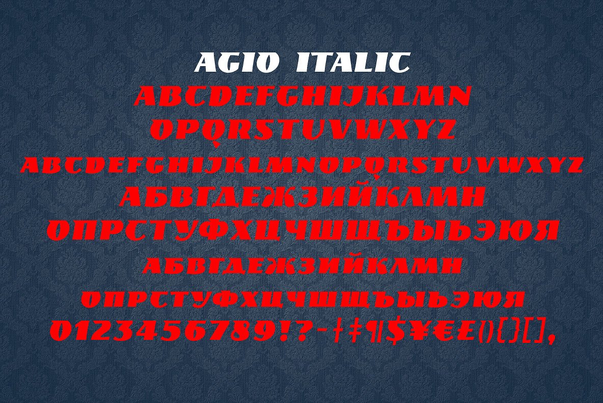 Agio Italic Font preview