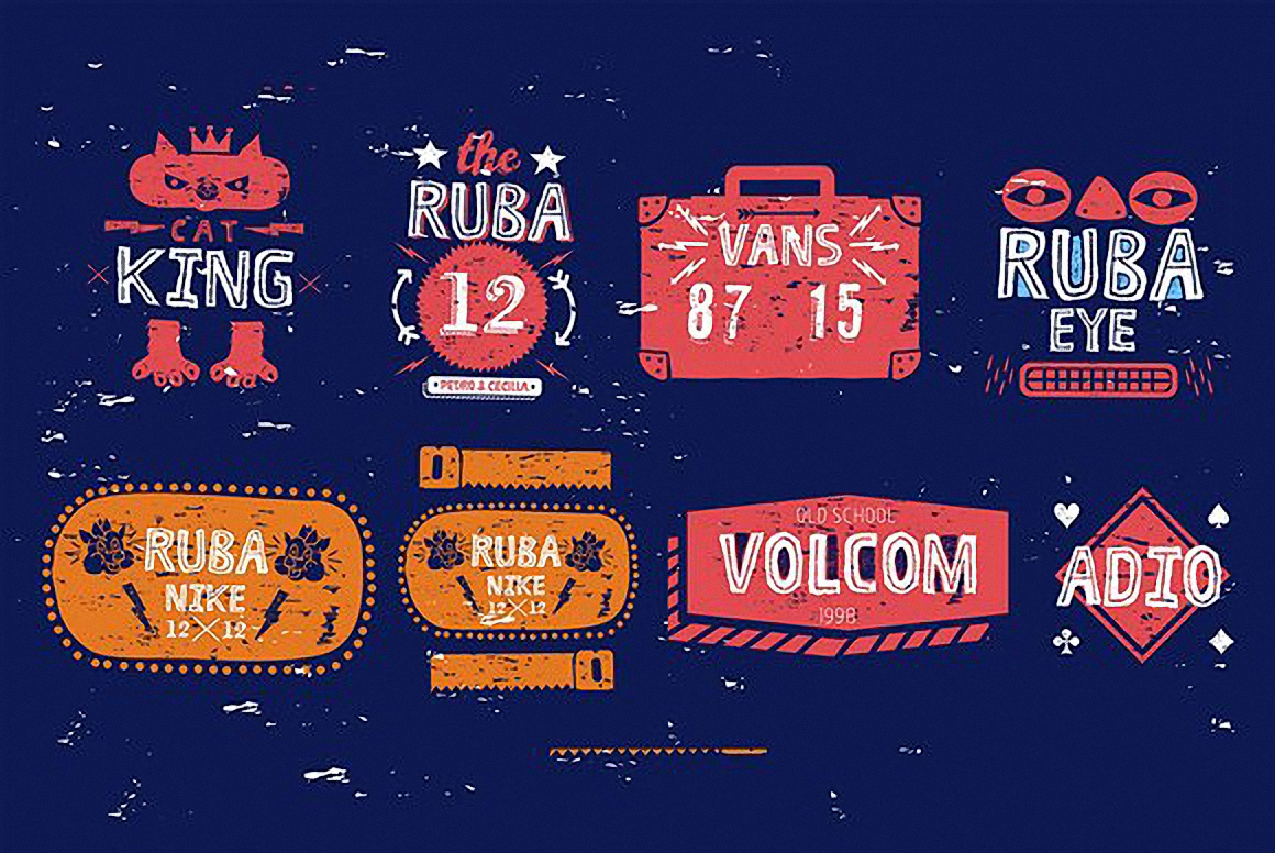RUBA Style WORDS Font preview