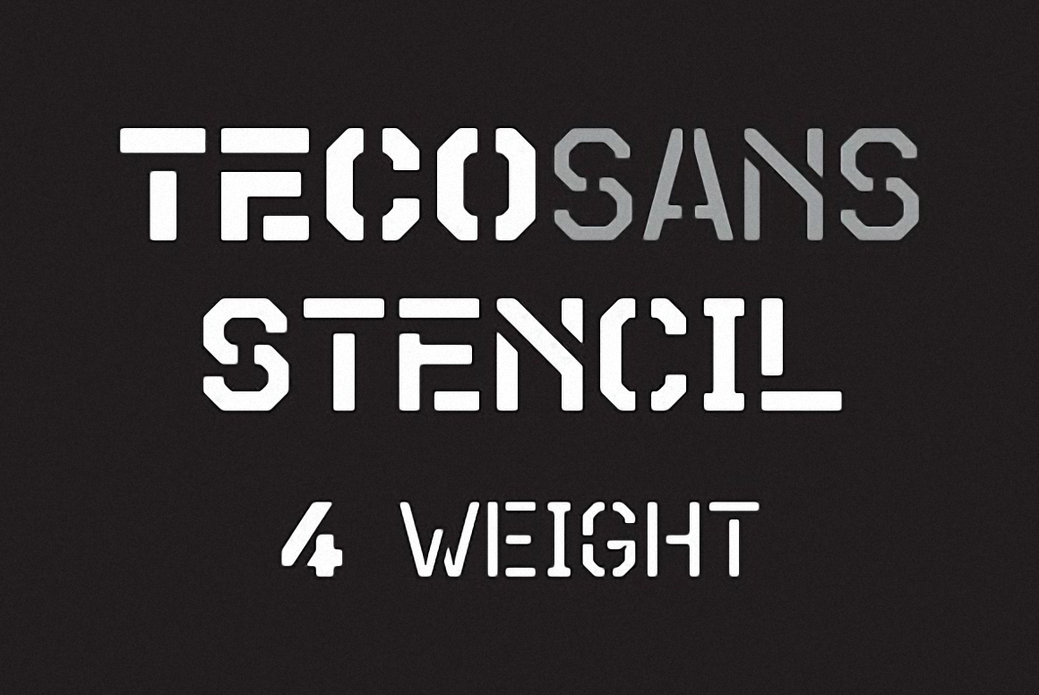 Teco Sans Stencil Font preview