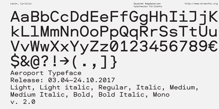 Aeroport Medium Italic Font preview