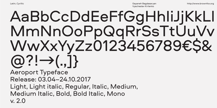 Aeroport Italic Font preview