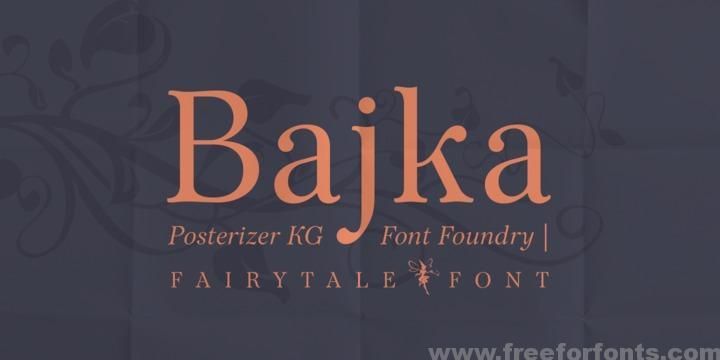 Bajka Font preview
