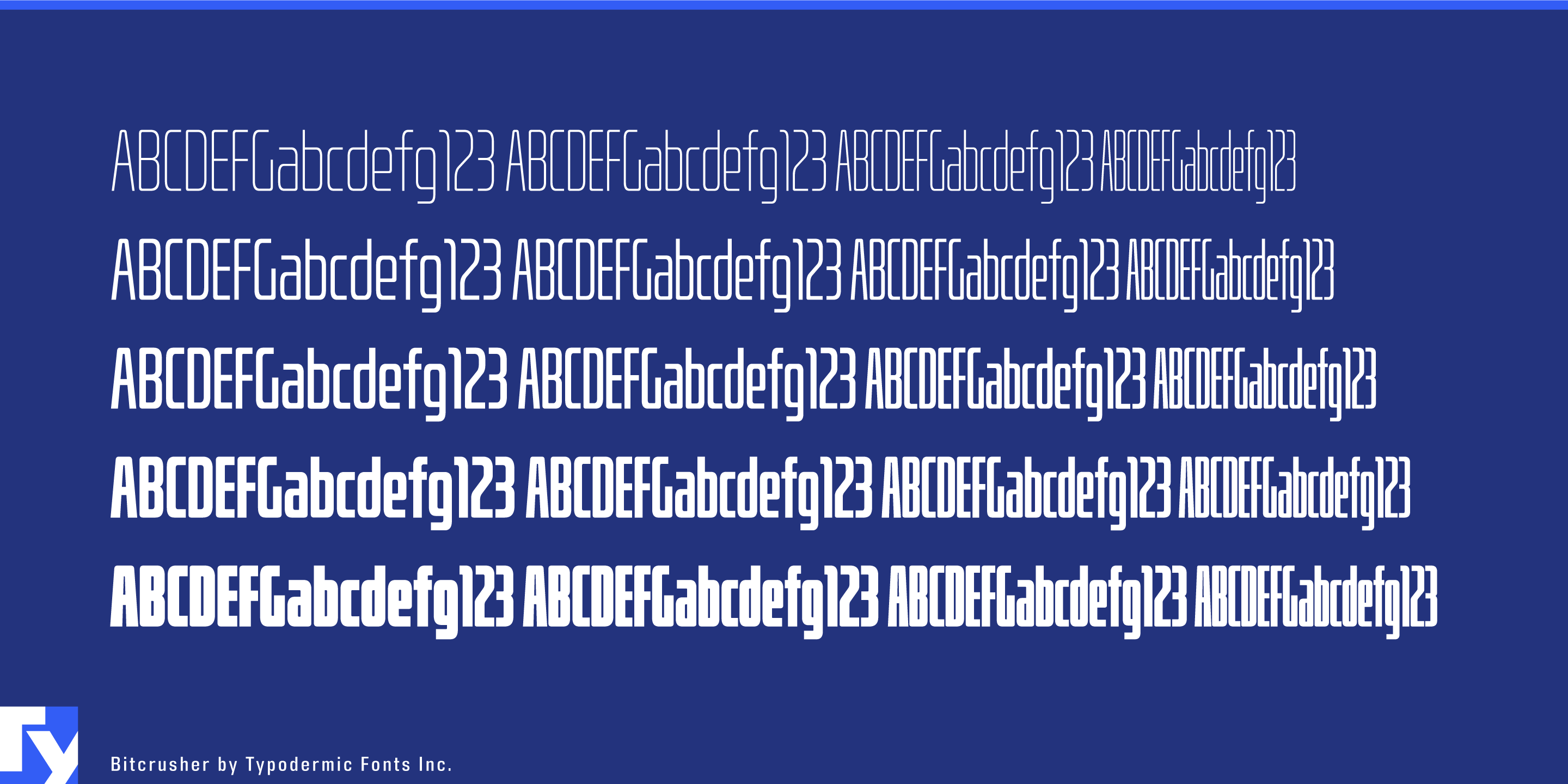 Bitcrusher Compressed Regular Font preview