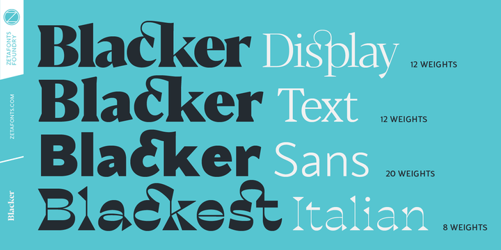 Blacker Display Light Italic Font preview
