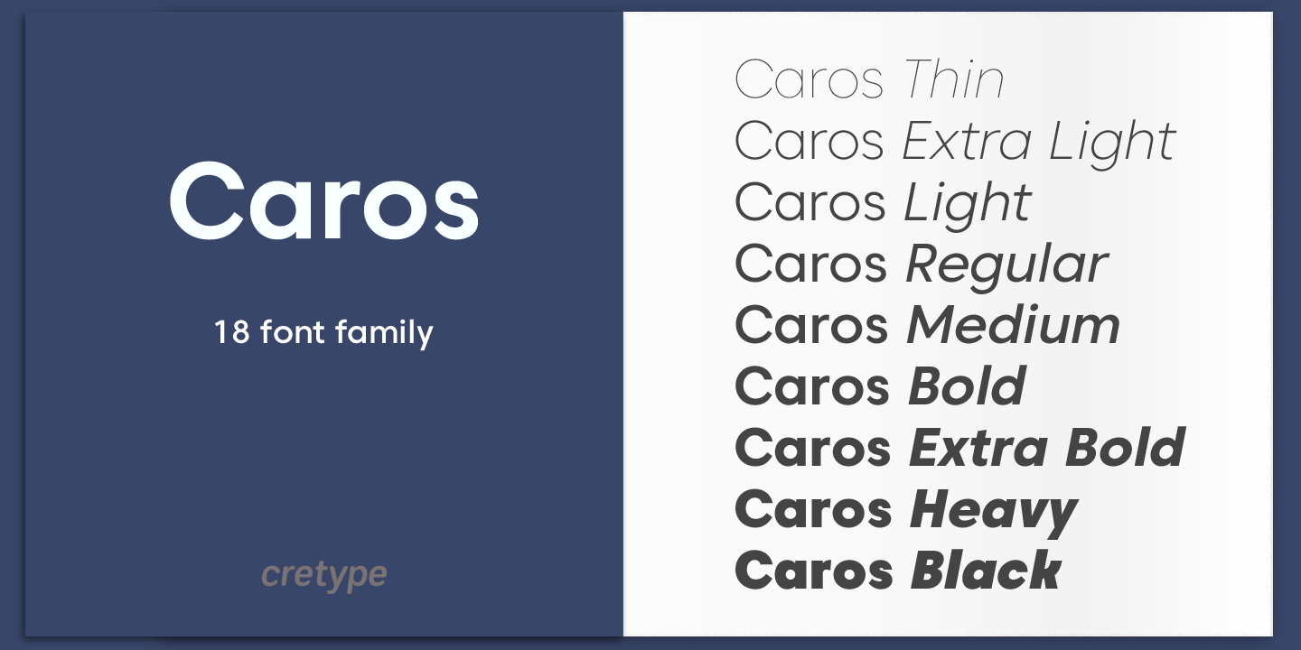 Caros Soft Light Font preview