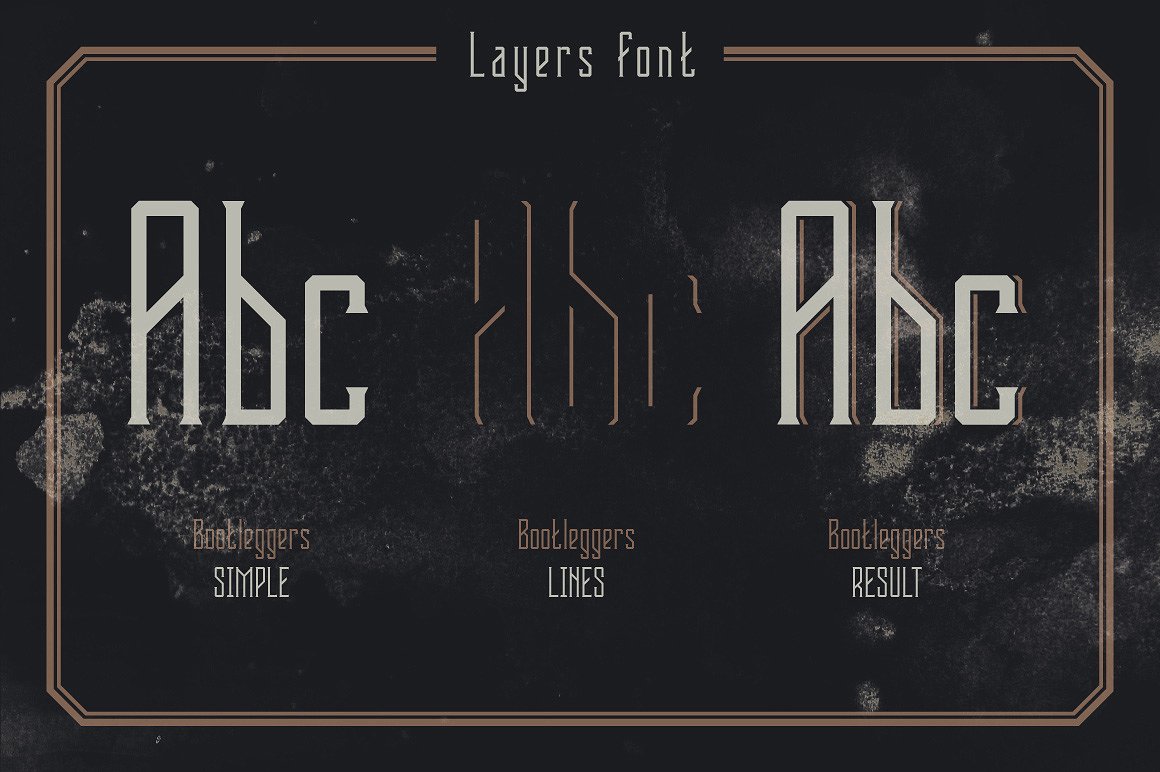 Bootleggers RegularLines Regular Font preview