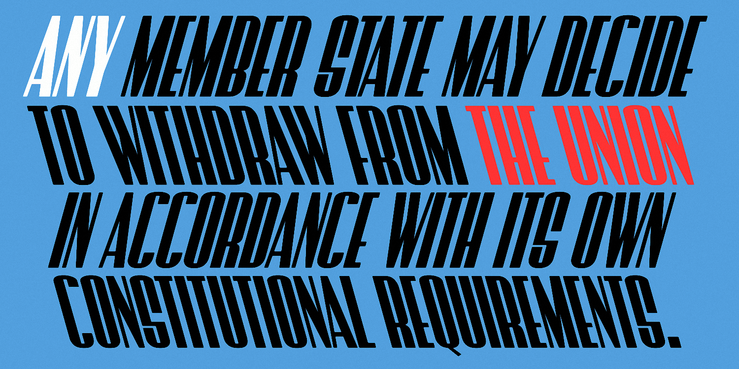 Brexit Contra Italic Font preview