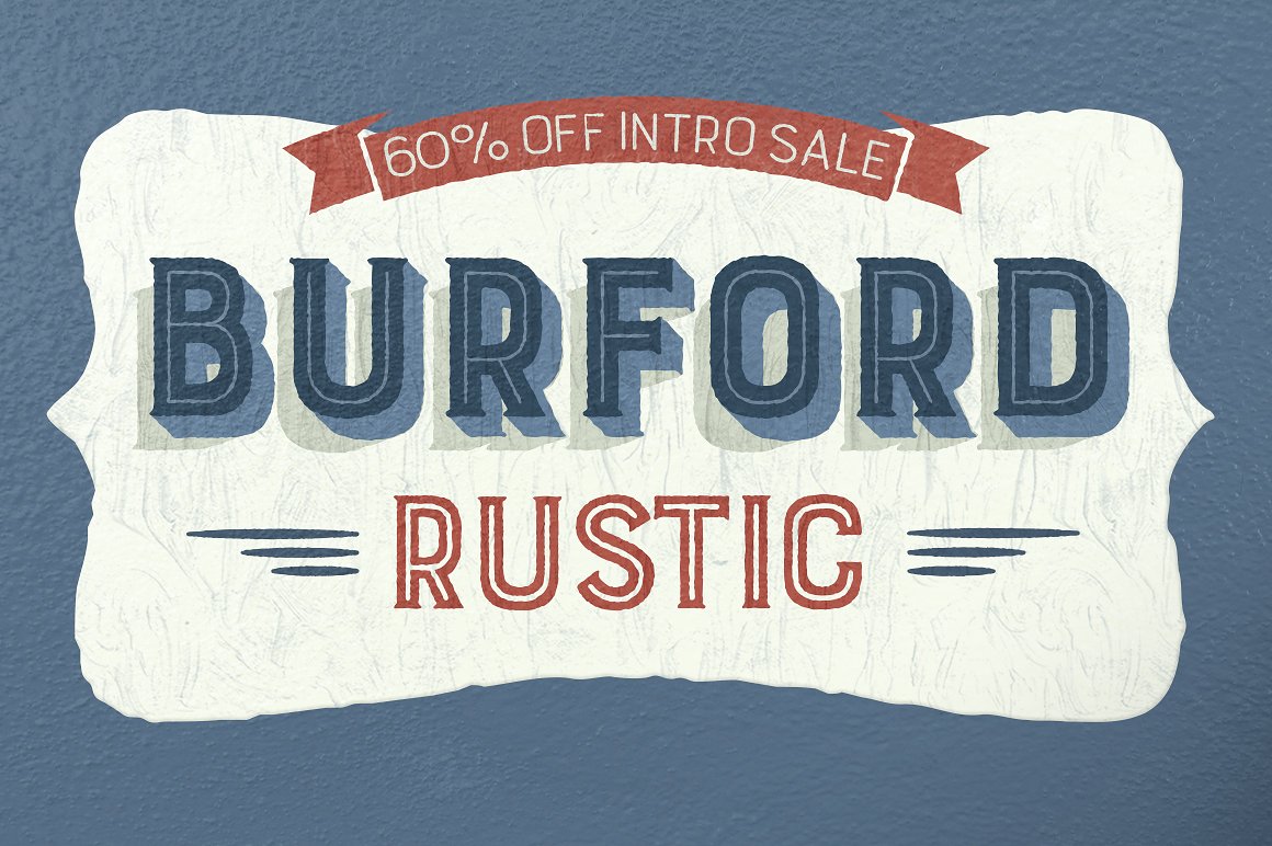 Burford Rustic ExtrudeOneB Font preview
