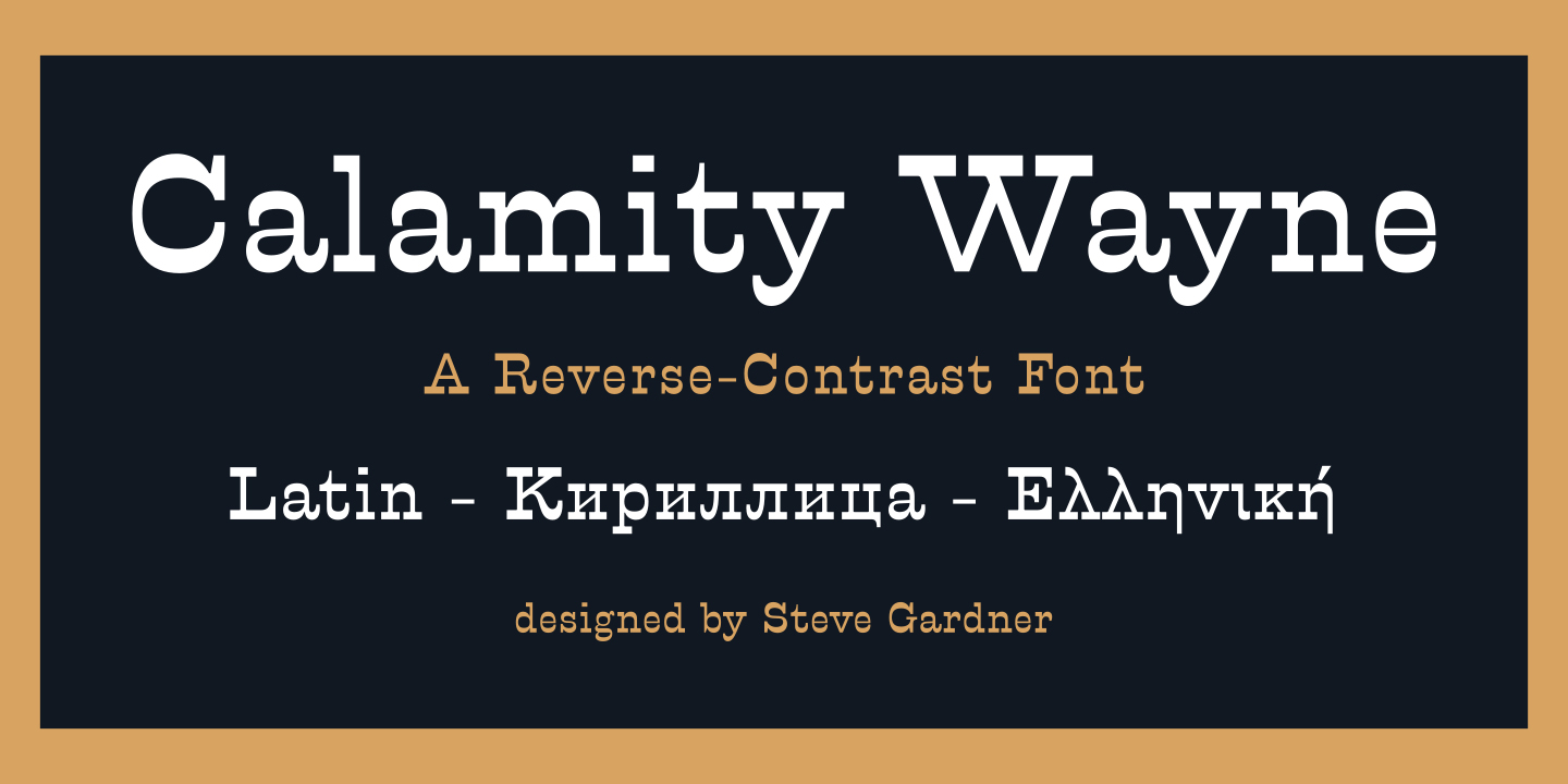 Calamity Wayne Regular Font preview