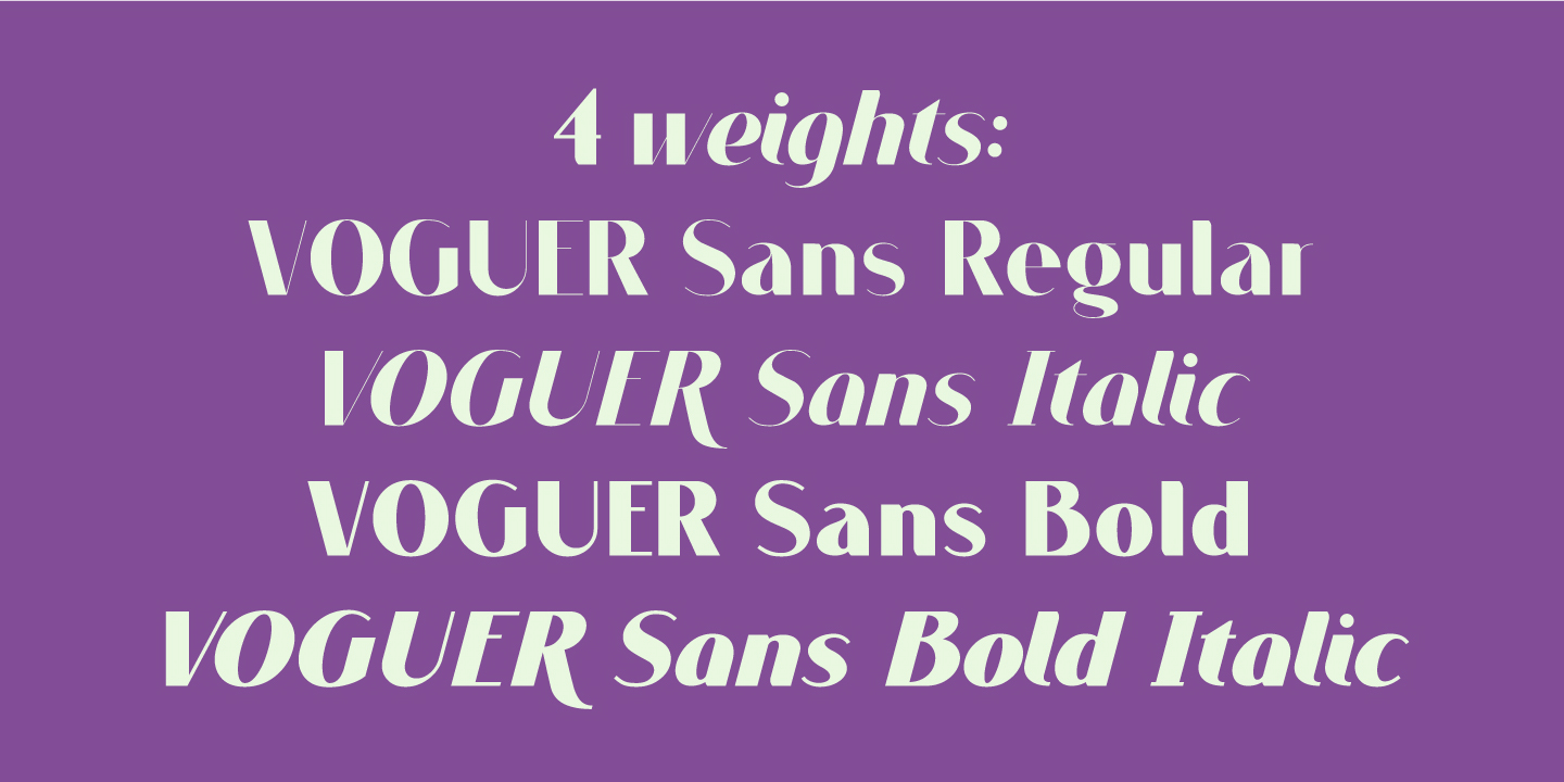 Voguer Sans Italic Font preview