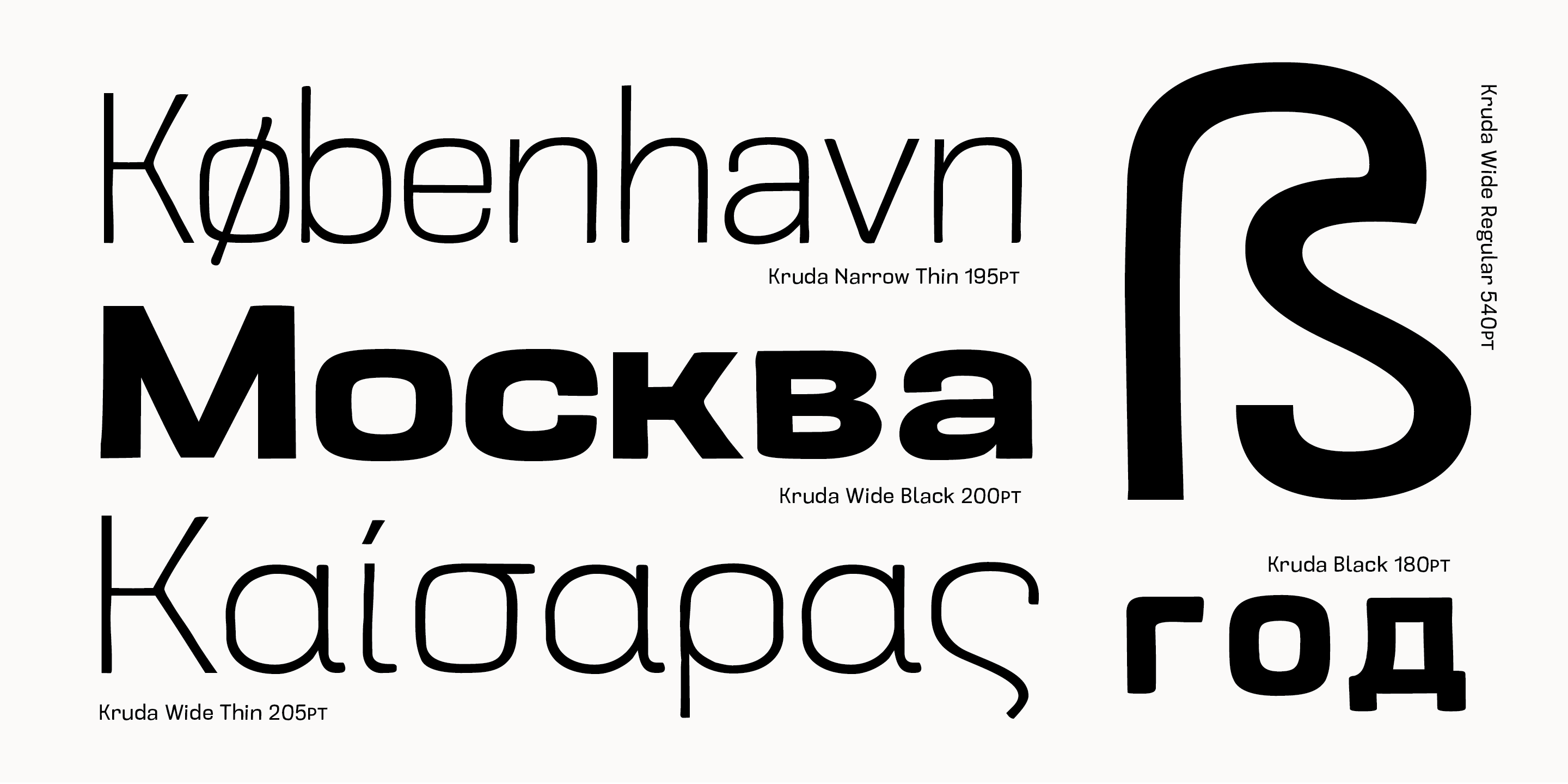 Kruda Wide Thin Slanted Font preview