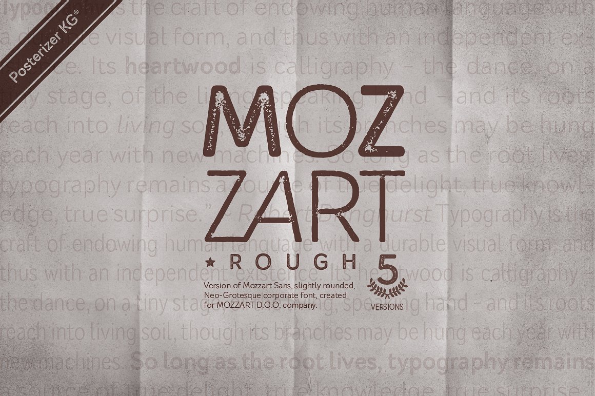 Mozzart Rough Regular Font preview