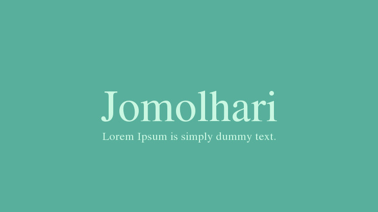 Jomolhari Font preview