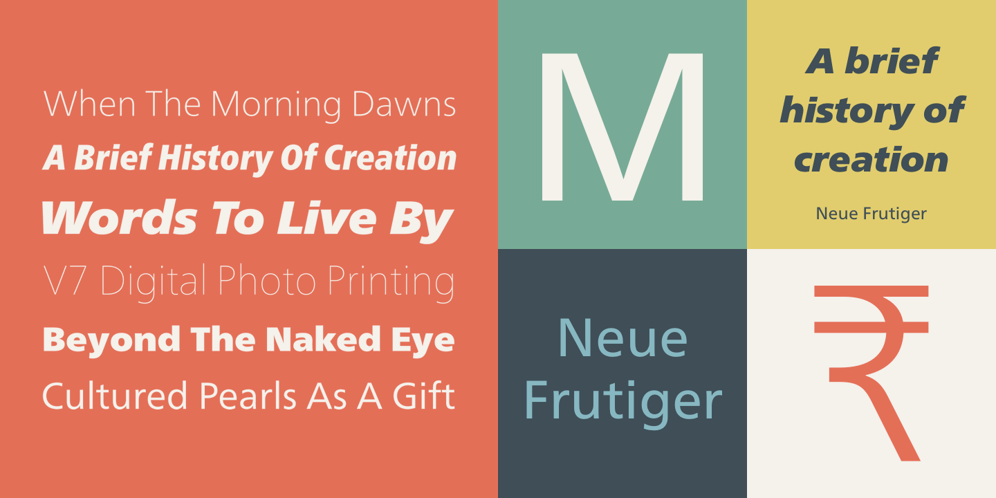 Frutiger Neue Condensed Thin Font preview