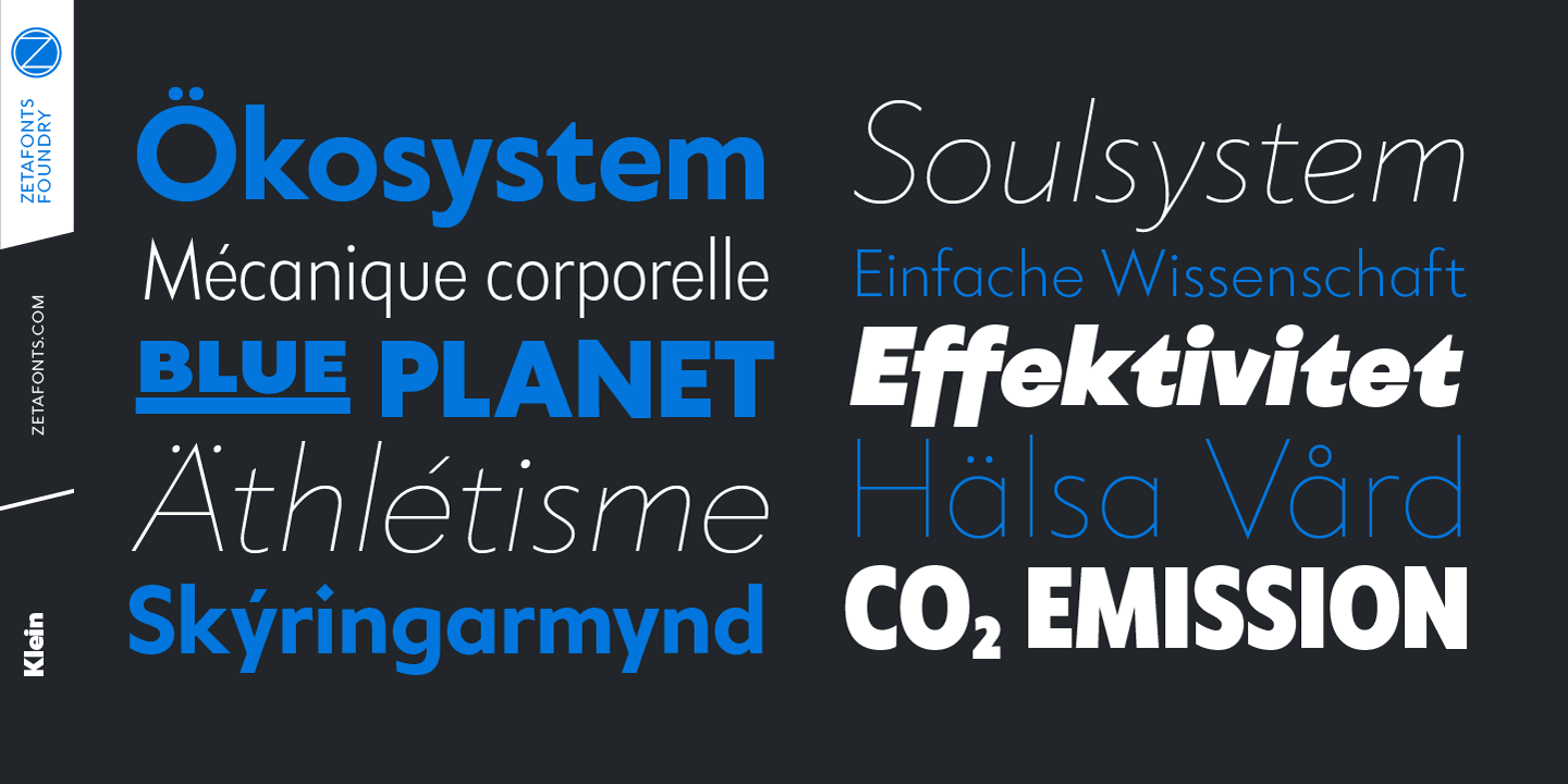 Klein Condensed Italic Font preview