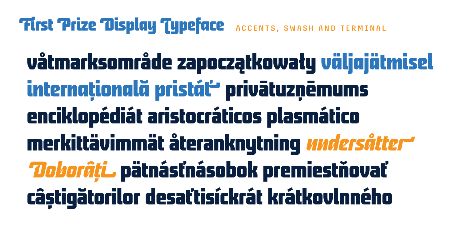 First Prize Bold Upright Font preview